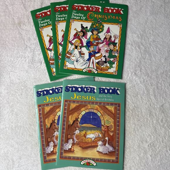 Vtg 1994 The Twelve Days of Christmas Jesus Sticker Book Landoll's Lot 5 - Picture 1 of 5